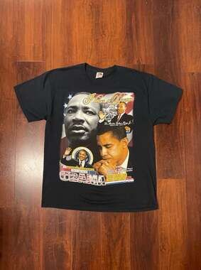 Vintage Barack Obama & MLK I Have A Dream Double Sided T-Shirt XL